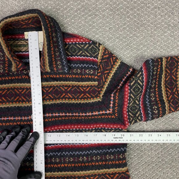 LL Bean Fair Isle Lambswool Cardigan Sweater Jacket Women's Small L.L. Bean WN58 - Picture 7 of 12